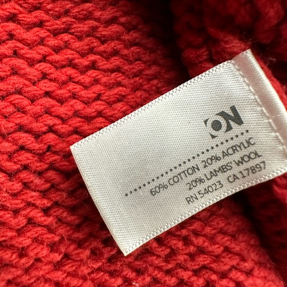 Old Navy High Neck Long Sleeve Red Sweater Lambs Wool Blend Women’s Size Medium - Picture 6 of 6